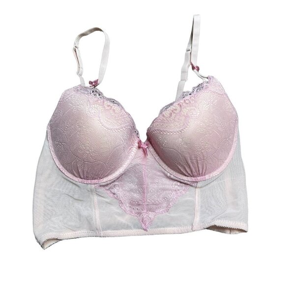 🎀 Sophie B Lingerie Light Pink Bra Corset Style Bra SIZE 36C - Picture 1 of 2